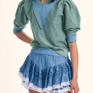 LoveshackFancy Briella Mini Skirt, Sz. P NWT